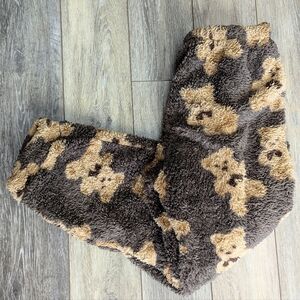 SHEIN Cozy Fleece Pants with Bear Design